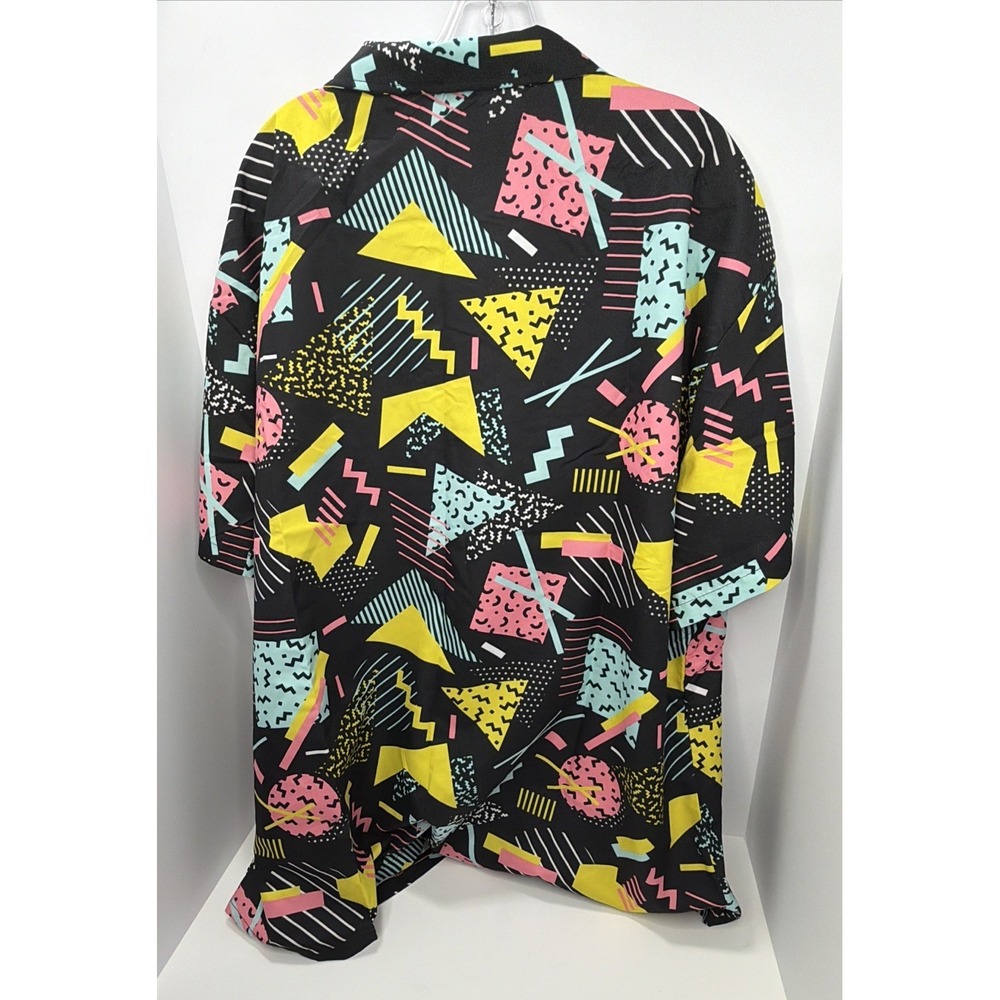 Mens Abstract Shirt Geometric Saved By The Bell Theme Size 3XL - '90s Party Look - Picture 14 of 14